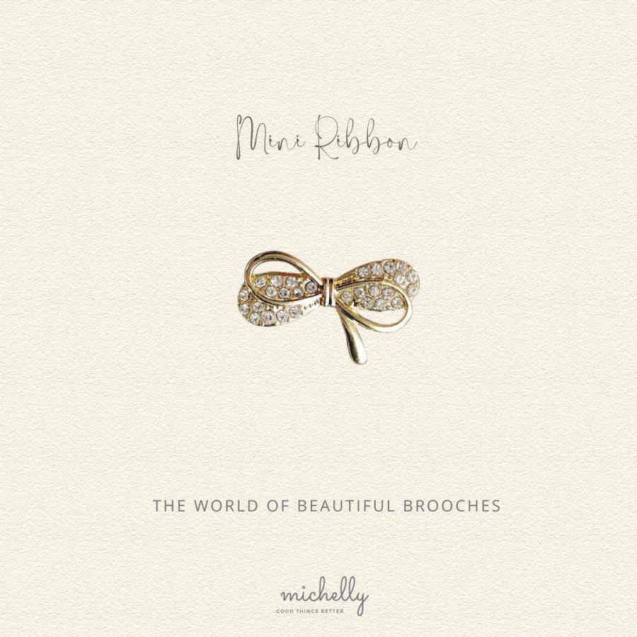 リボン ブローチ 小ぶり ゴールド ビジュー 2.5cm ミニサイズ 卒業式 入学式 卒園式 結婚式 フォーマル 襟元 付け襟 アクセサリー | ブランド登録なし
