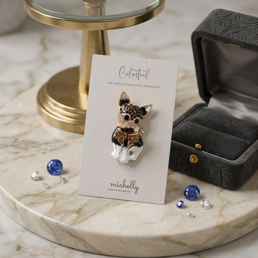 ブローチ 猫 ねこ ネコ ラインストーン キラキラ ゴールド リボン 大人かわいい おしゃれ ギフト プレゼント 母の日 爆買 | ブランド登録なし | 05