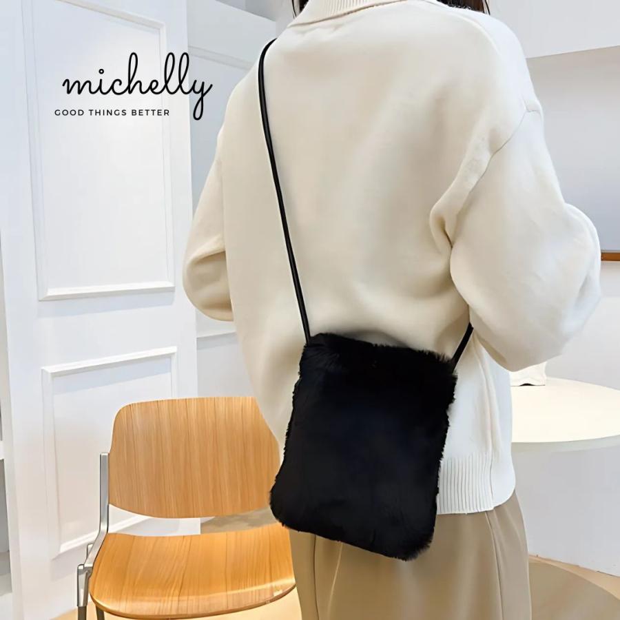 ファーバッグ ショルダー 斜めがけ レディース 小物 ミニ 小さめ きれいめ 秋 冬 軽い 黒 白 | ブランド登録なし | 11