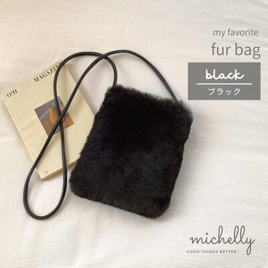 ファーバッグ ショルダー 斜めがけ レディース 小物 ミニ 小さめ きれいめ 秋 冬 軽い 黒 白 | ブランド登録なし | 01