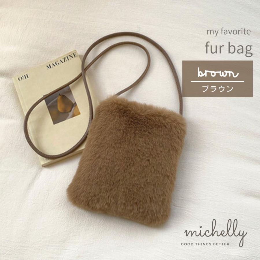 ファーバッグ ショルダー 斜めがけ レディース 小物 ミニ 小さめ きれいめ 秋 冬 軽い 黒 白 | ブランド登録なし | 02