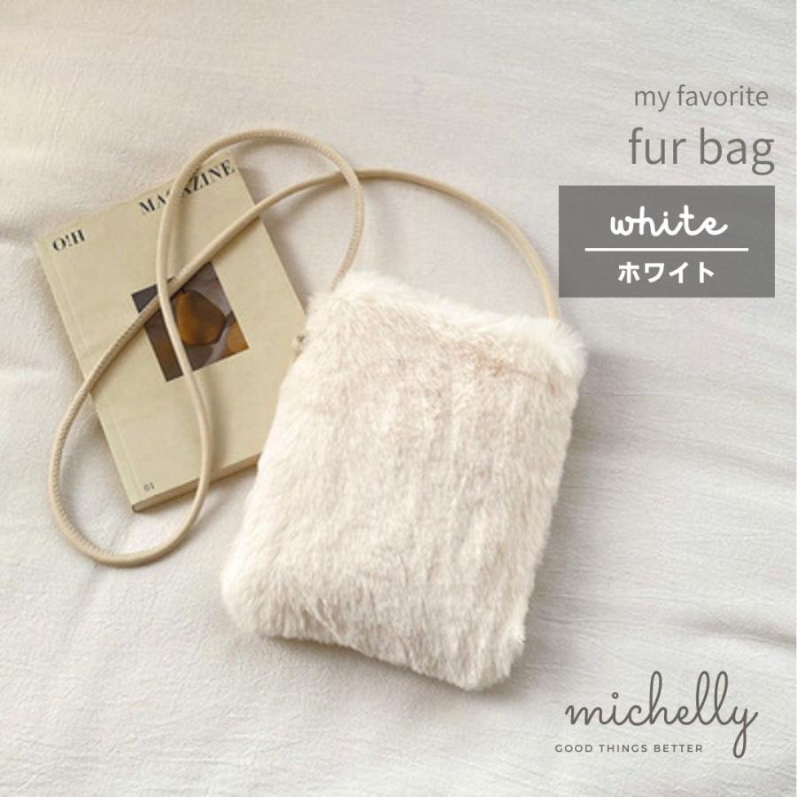 ファーバッグ ショルダー 斜めがけ レディース 小物 ミニ 小さめ きれいめ 秋 冬 軽い 黒 白 | ブランド登録なし | 03