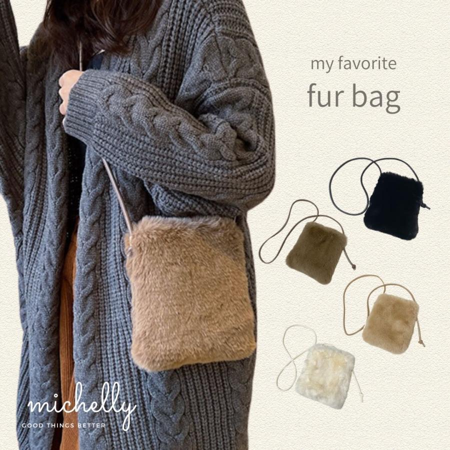 ファーバッグ ショルダー 斜めがけ レディース 小物 ミニ 小さめ きれいめ 秋 冬 軽い 黒 白 | ブランド登録なし | 05