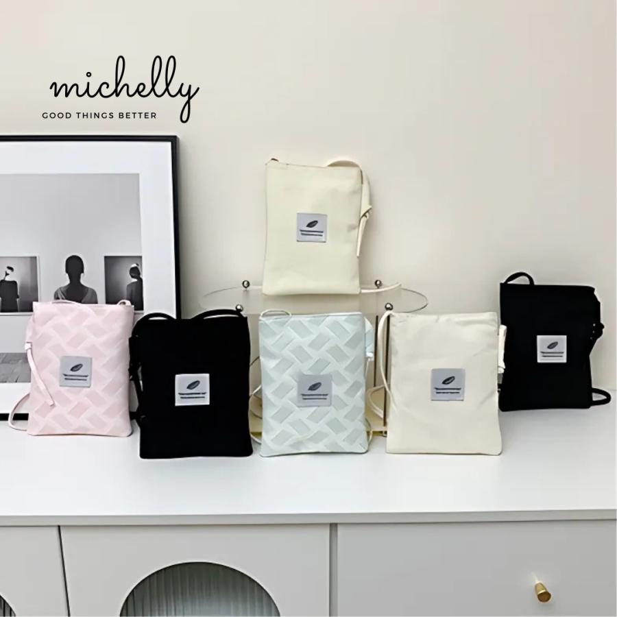 ミニショルダー バッグ スマホ 帆布 コーデュロイ ブラック 黒 ホワイト 白 シンプル 軽い ポシェット | ブランド登録なし | 12