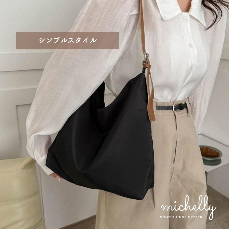 トートバッグ ナイロン レディース 黒 ショルダー 軽量 大きめ 通勤バッグ シンプル 大人 | ブランド登録なし | 05