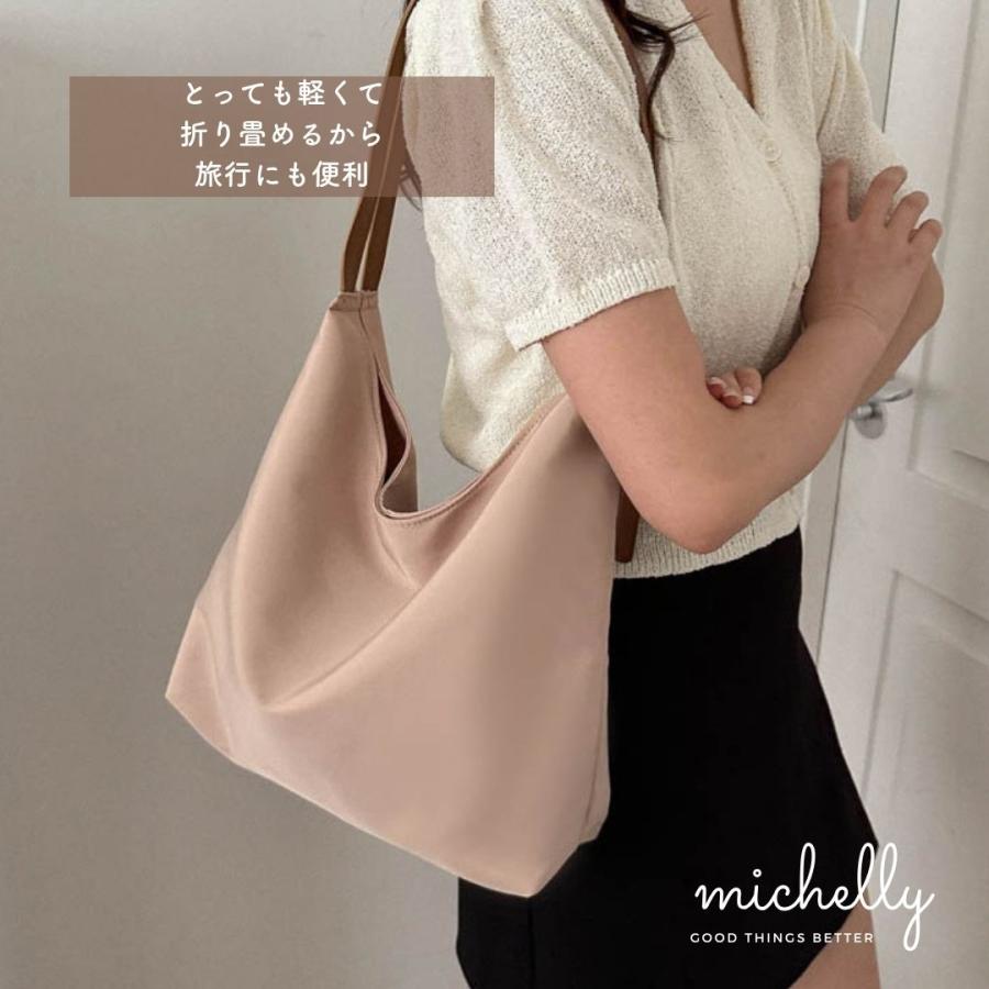 トートバッグ ナイロン レディース 黒 ショルダー 軽量 大きめ 通勤バッグ シンプル 大人 | ブランド登録なし | 06