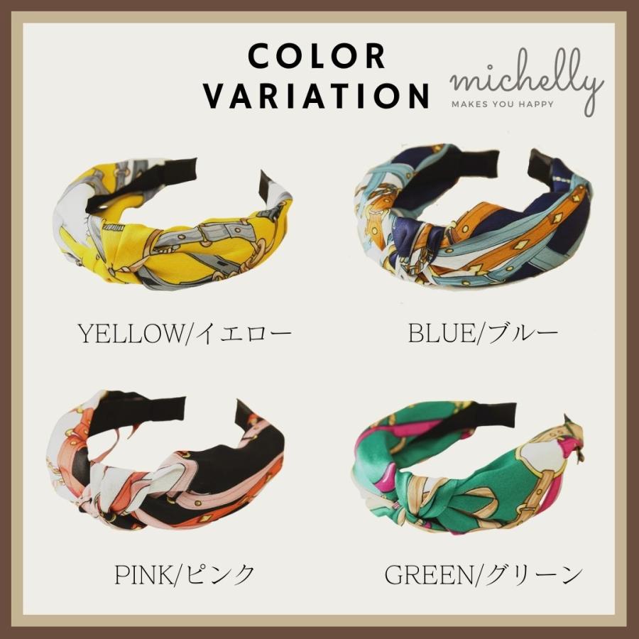 カチューシャ スカーフ柄 大人 アレンジ リボン ブルー イエロー ピンク グリーン 痛くない 20代 30代 40代 50代 | ブランド登録なし | 05