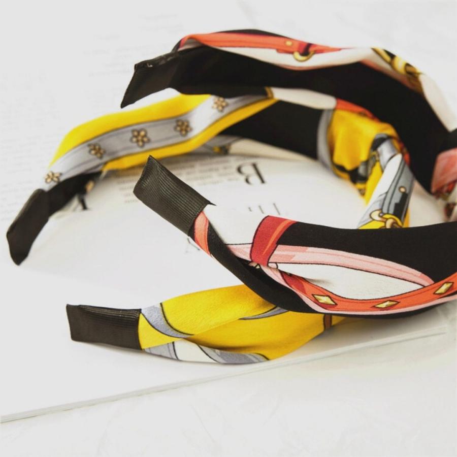 カチューシャ スカーフ柄 大人 アレンジ リボン ブルー イエロー ピンク グリーン 痛くない 20代 30代 40代 50代 | ブランド登録なし | 09