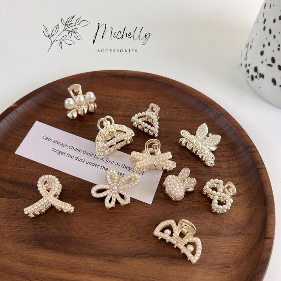 ヘアクリップ ミニ 小さめ パール お花 大人 子供 前髪 ヘアアレンジ リボン アニマル クロス | ブランド登録なし | 14