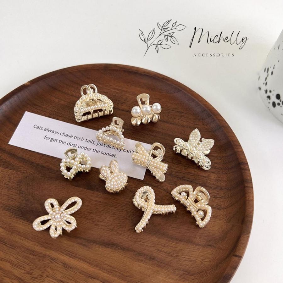 ヘアクリップ ミニ 小さめ パール お花 大人 子供 前髪 ヘアアレンジ リボン アニマル クロス | ブランド登録なし | 15