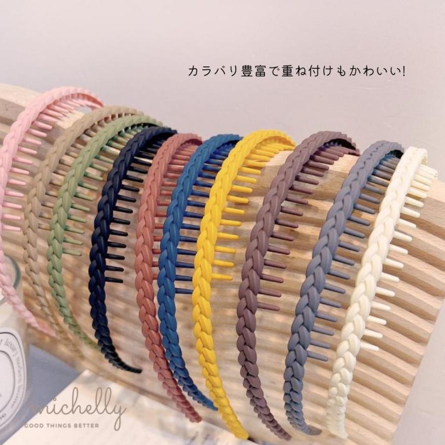 カチューシャ コーム 編み込み ヘアアレンジ ツイスト 痛くない 黒 白 ベージュ シンプル 細め | ブランド登録なし | 12