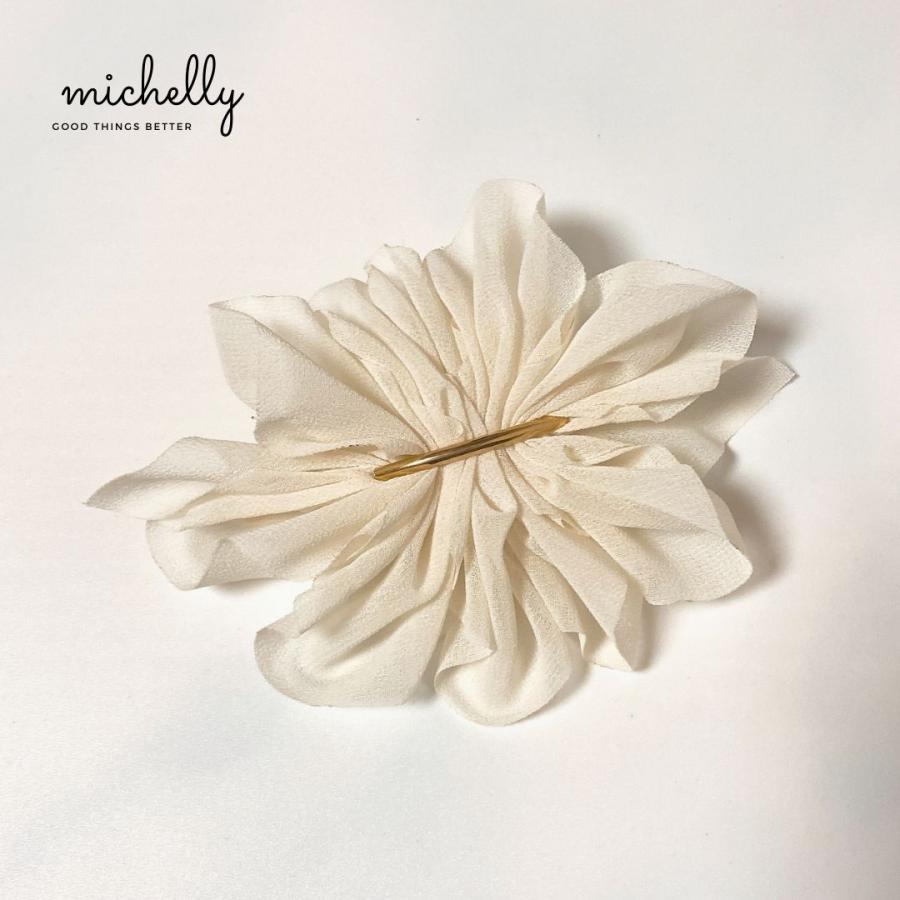 バレッタ シフォン まとめ髪 シンプル ヘアアクセサリー ゴールド ベージュ ホワイト ブラック 黒 白 | ブランド登録なし | 15