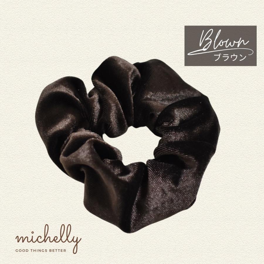 シュシュ ベロア コーデュロイ やわらか ツヤ ヘアゴム かわいい ヘアアレンジ ナチュラル 黒 | ブランド登録なし | 03