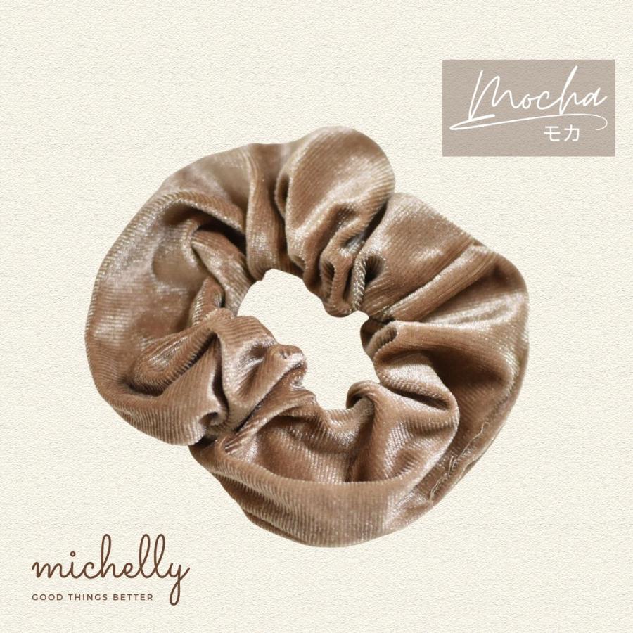 シュシュ ベロア コーデュロイ やわらか ツヤ ヘアゴム かわいい ヘアアレンジ ナチュラル 黒 | ブランド登録なし | 02