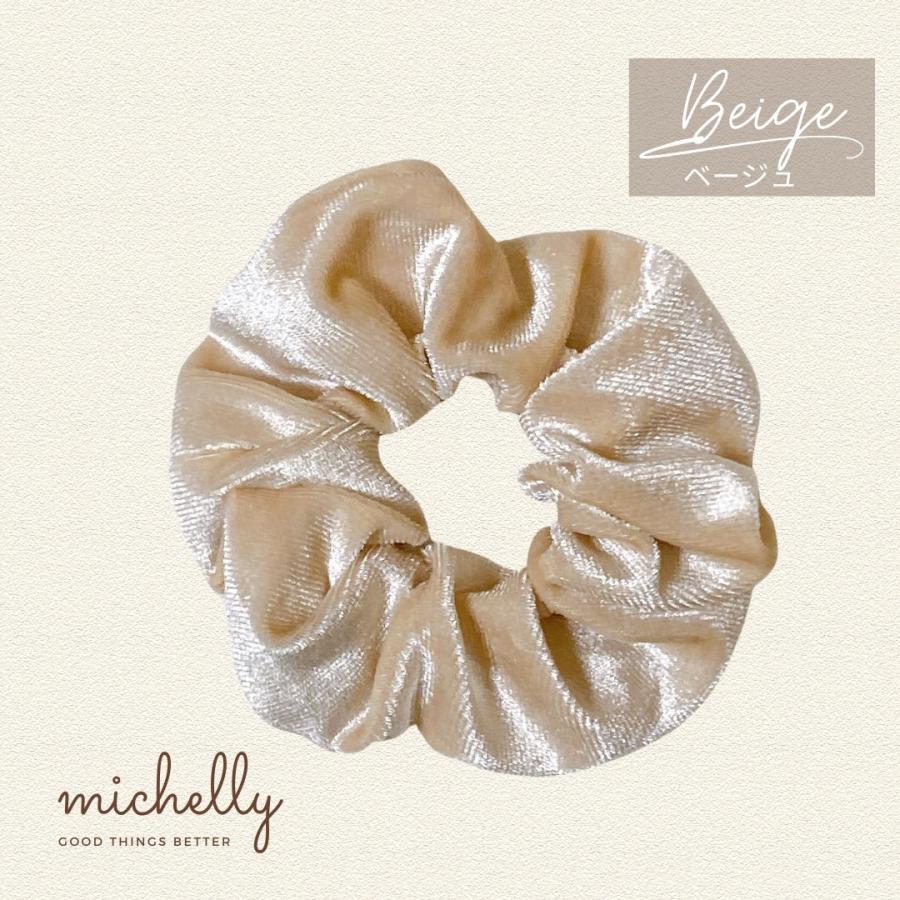 シュシュ ベロア コーデュロイ やわらか ツヤ ヘアゴム かわいい ヘアアレンジ ナチュラル 黒 | ブランド登録なし | 04