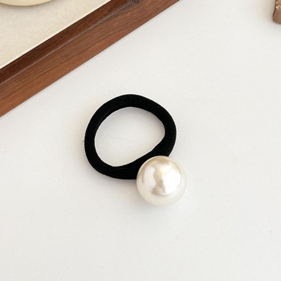 ヘアゴム パール 3本セット 保存バッグ付き シュシュ まとめ髪 大人可愛い 上品 ヘアアレンジ 簡単 髪ゴム | ブランド登録なし | 01