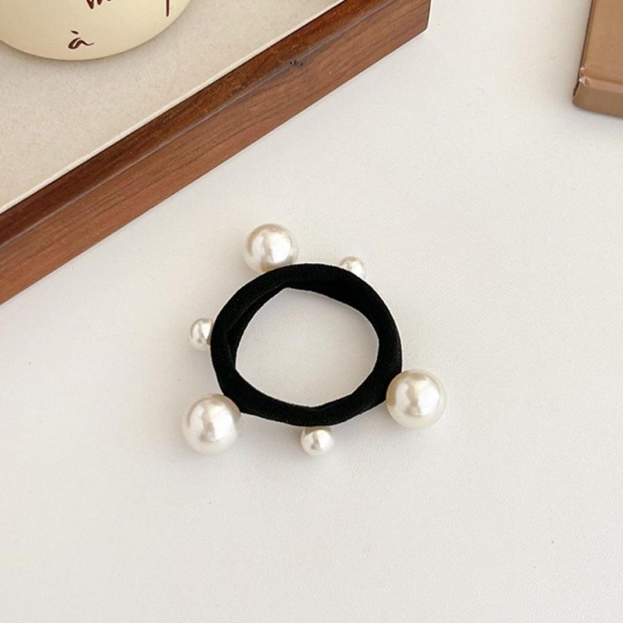 ヘアゴム パール 3本セット 保存バッグ付き シュシュ まとめ髪 大人可愛い 上品 ヘアアレンジ 簡単 髪ゴム | ブランド登録なし | 03