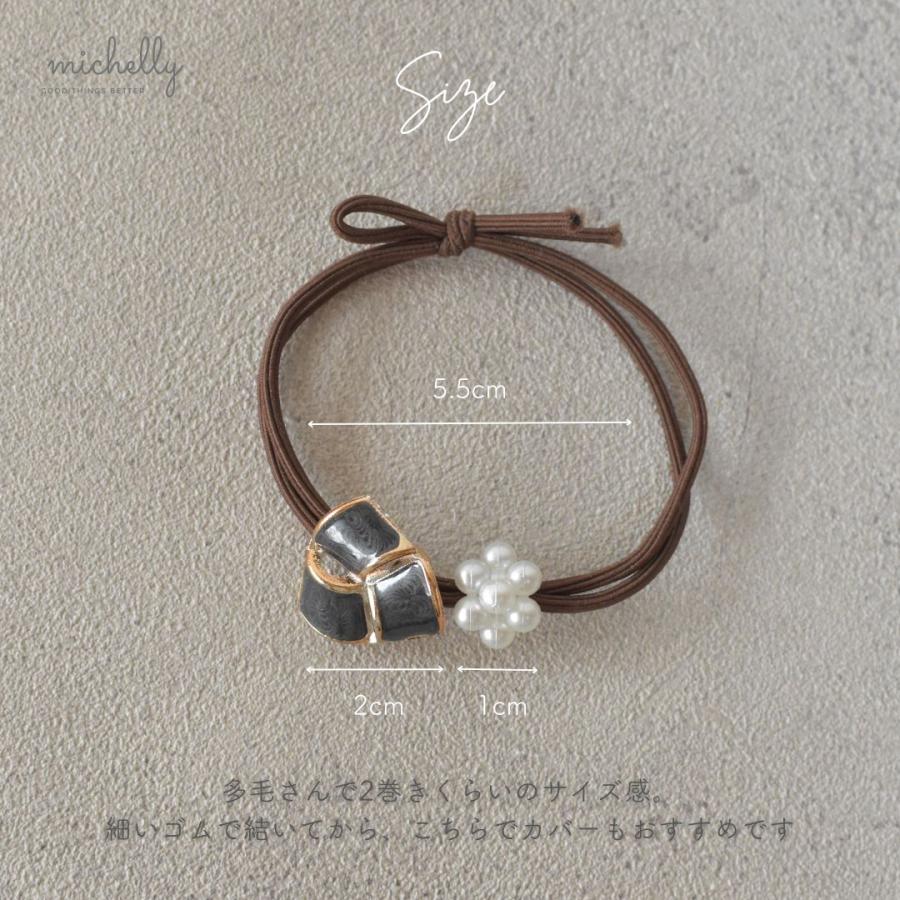 レディース ヘアゴム パール 3本セット シンプル 大人可愛い まとめ髪 ヘアアクセ 髪ゴム プレート | ブランド登録なし | 03