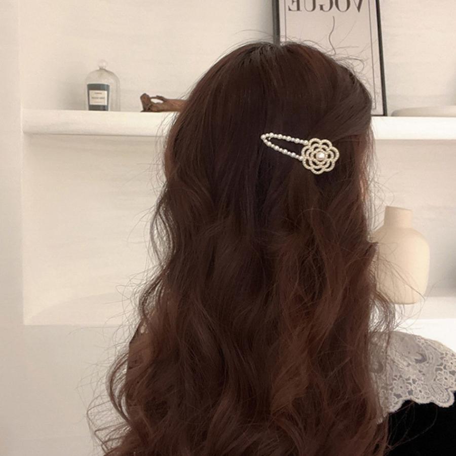 ヘアピン クリップ カメリア シルバー ゴールド パール ストーン クリア かわいい お花 椿 フラワー | ブランド登録なし | 09