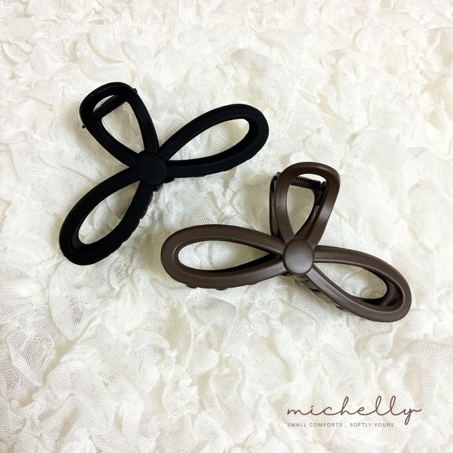 バンスクリップ 大きめ リボン 13cm ヘアクリップ マット 大人 まとめ
