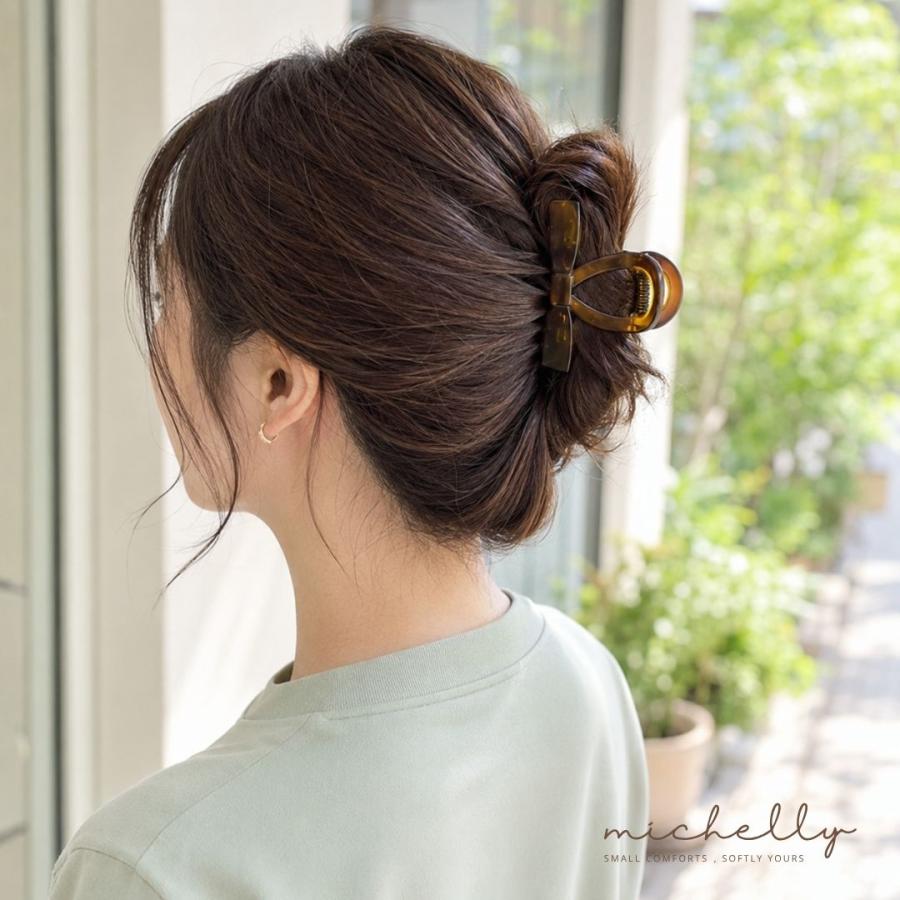 バンスクリップ リボン 8cm マット 大人 上品 まとめ髪 ハーフアップ べっ甲風 ヘアクリップ レディース 髪留め | ブランド登録なし | 09