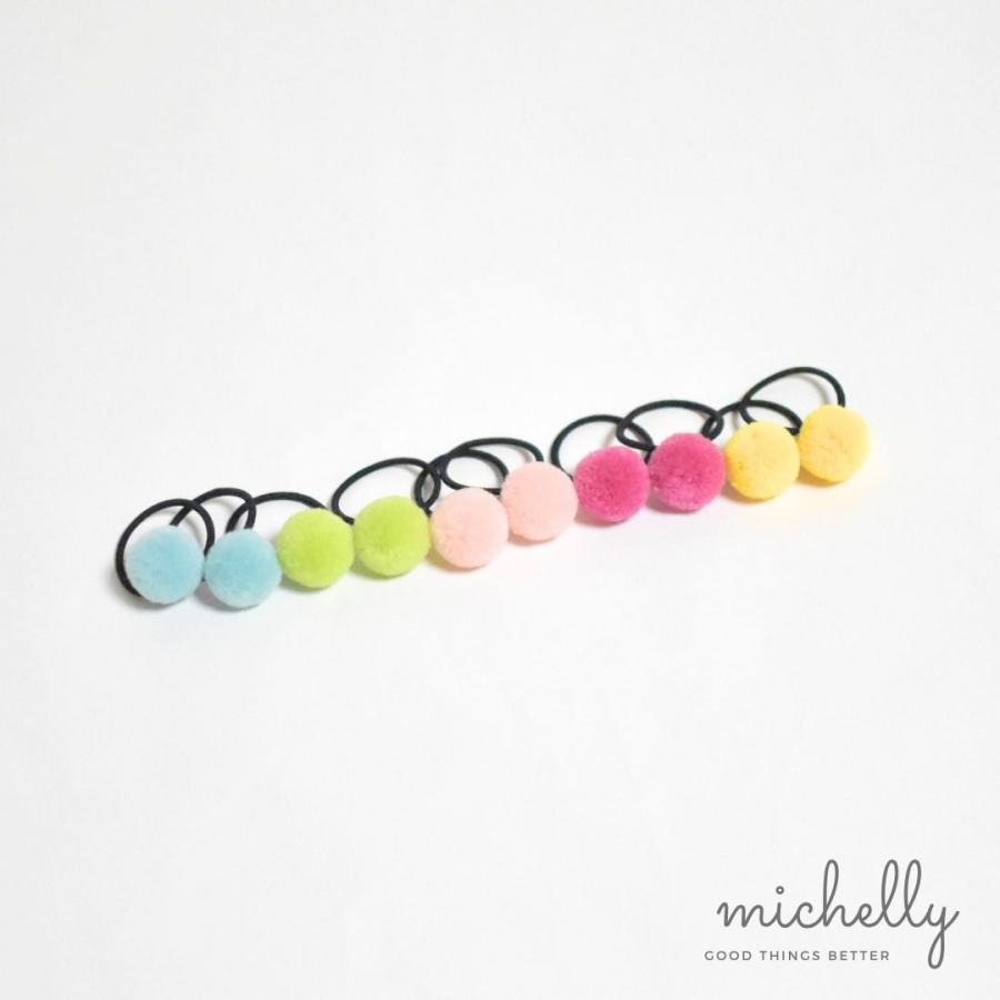 ヘアゴム ボンボン 10本セット 小さめ キッズ かわいい ピンク ピーチ ヘアアクセ 子ども用 | ブランド登録なし | 02