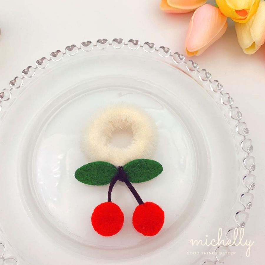 ヘアゴム さくらんぼ チェリー 2本セット キッズ 子ども 大人 髪ゴム  幼稚園 保育園 発表会 親子コーデ | ブランド登録なし | 05