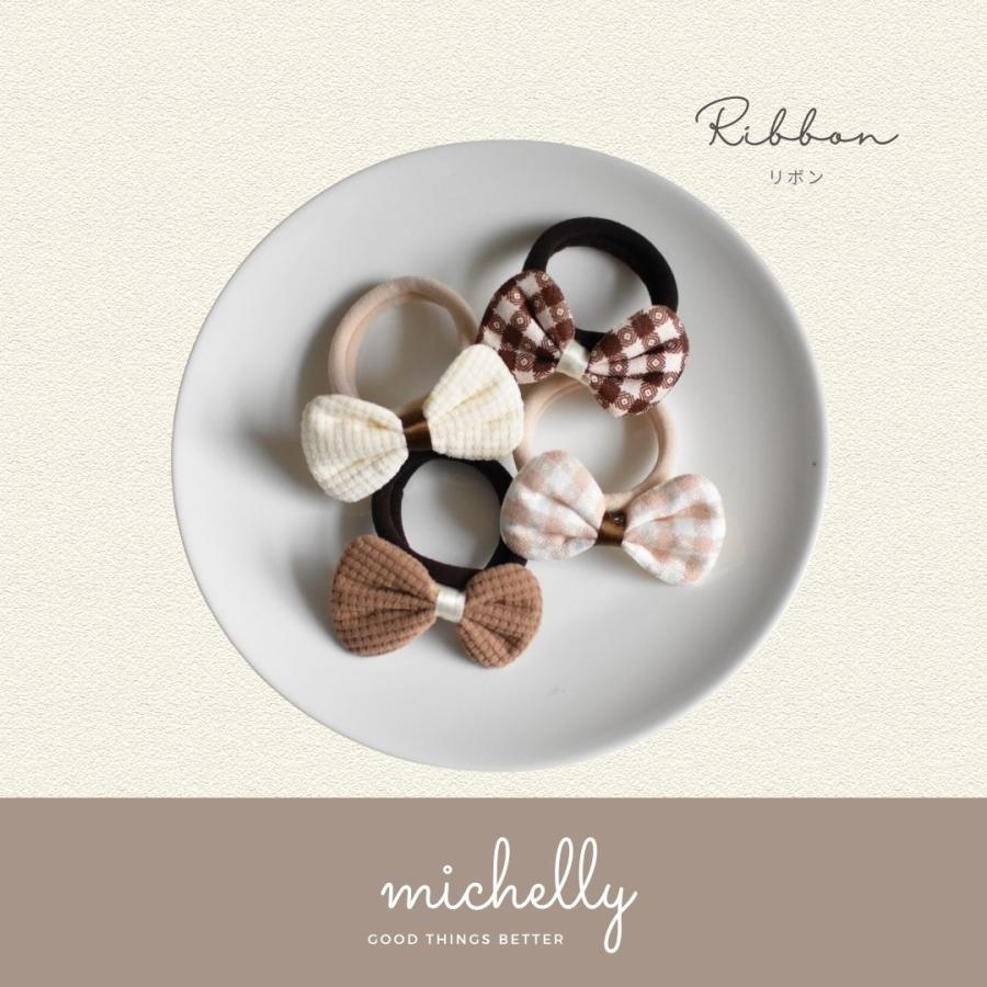 ヘアゴム フラワー リボン 4本セット キッズ 子ども おしゃれ 発表会 親子 姉妹コーデ 保存袋 ヘアアレンジ | ブランド登録なし | 01