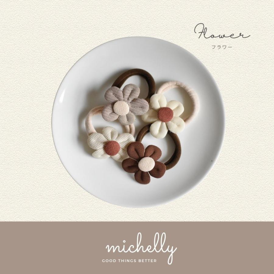 ヘアゴム フラワー リボン 4本セット キッズ 子ども おしゃれ 発表会 親子 姉妹コーデ 保存袋 ヘアアレンジ | ブランド登録なし | 02