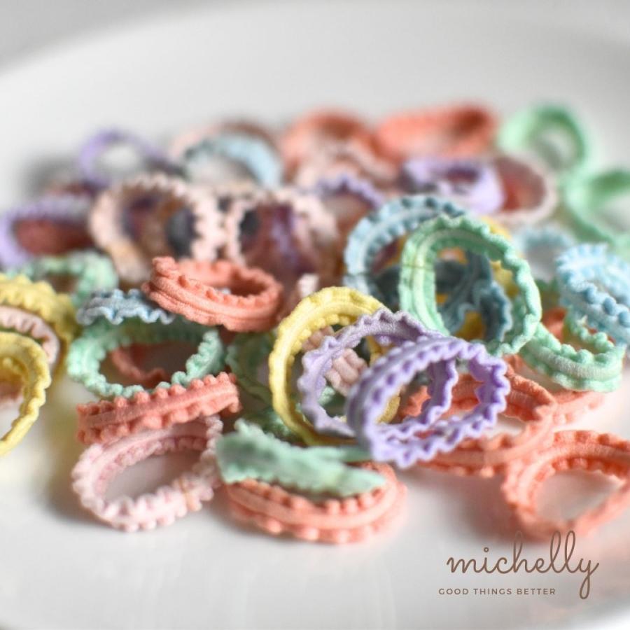 ヘアゴム フリル 50本セット カラフル ベビー キッズ 子ども 大人 ワンちゃん ヘアアレンジ  髪ゴム 姉妹 | ブランド登録なし | 08