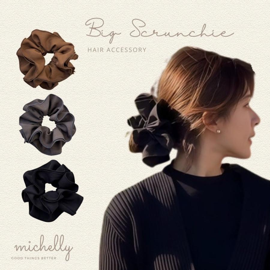 シュシュ 大きめ ビッグシュシュ 立体 フリル ヘアアレンジ まとめ髪 ヘアゴム 大人可愛い | ブランド登録なし