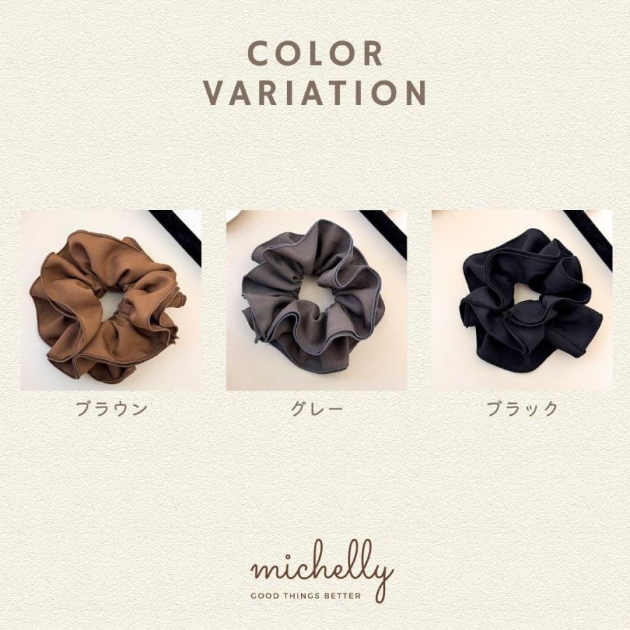 シュシュ 大きめ ビッグシュシュ 立体 フリル ヘアアレンジ まとめ髪 ヘアゴム 大人可愛い | ブランド登録なし | 04