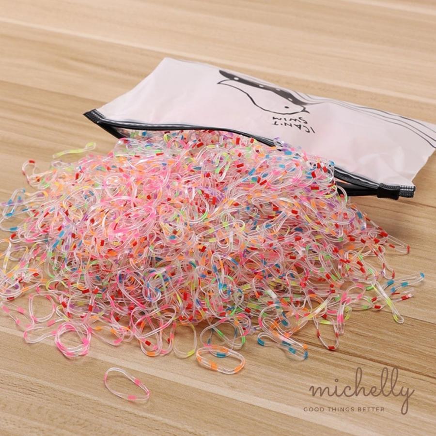 ヘアゴム シリコンゴム 480本 大容量 セット パステル クリア ドット ブラック 業務用 使い捨て キッズ 大人 カッター | ブランド登録なし | 03