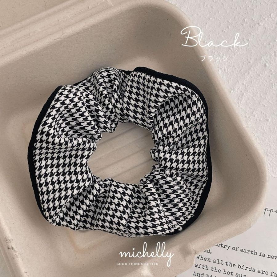 シュシュ 千鳥格子 ヘアゴム くすみカラー 大人可愛い 上品 ふんわり こなれ感 ヘアアレンジ おしゃれ | ブランド登録なし | 03