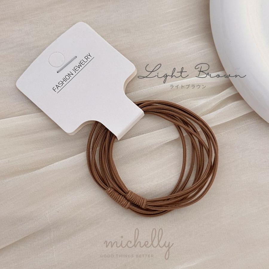 ヘアゴム 2本セット 細め シンプル 大人 おしゃれ 黒 茶 ベージュ ブラウン まとめ髪 通勤 通学 ナチュラル | ブランド登録なし | 04