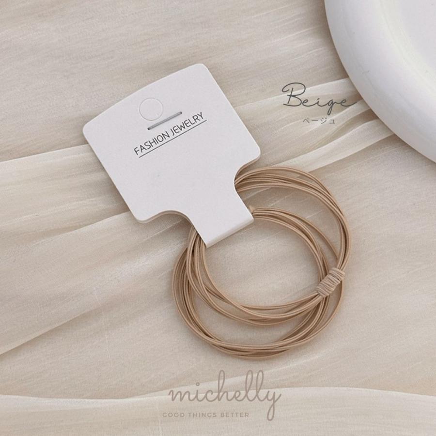 ヘアゴム 2本セット 細め シンプル 大人 おしゃれ 黒 茶 ベージュ ブラウン まとめ髪 通勤 通学 ナチュラル | ブランド登録なし | 05