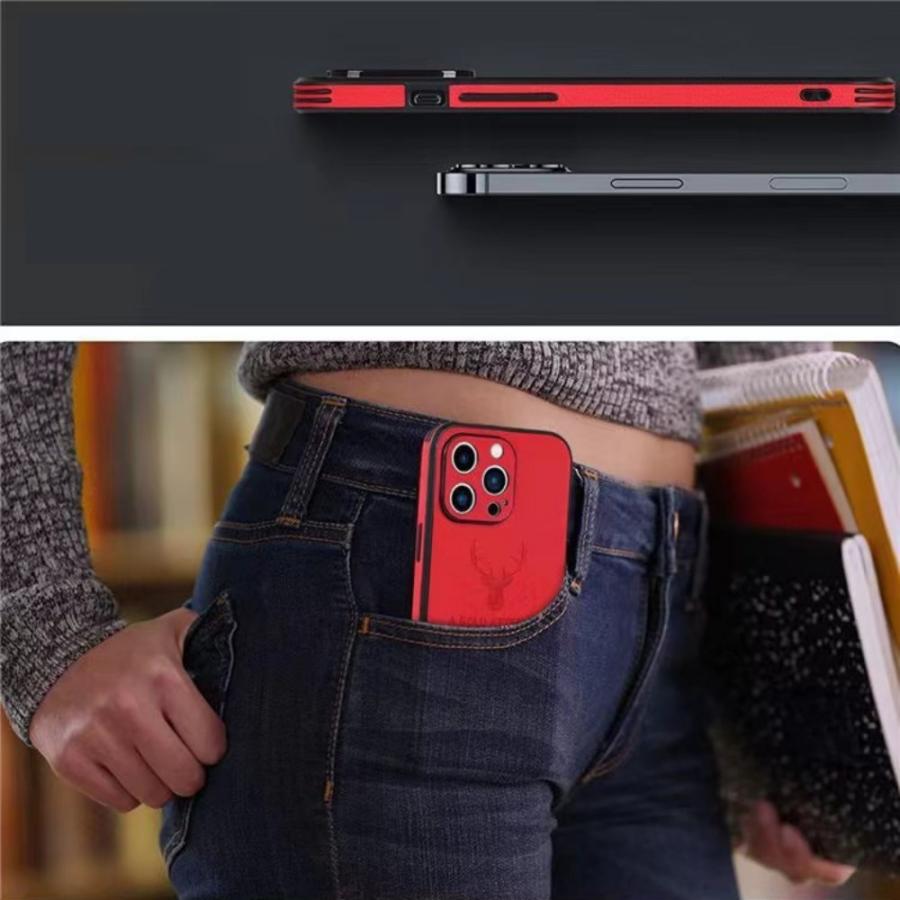 iPhone ケース スマホ カバー 鹿 DEER レザー クール おしゃれ オレンジ ブラック | ブランド登録なし | 07