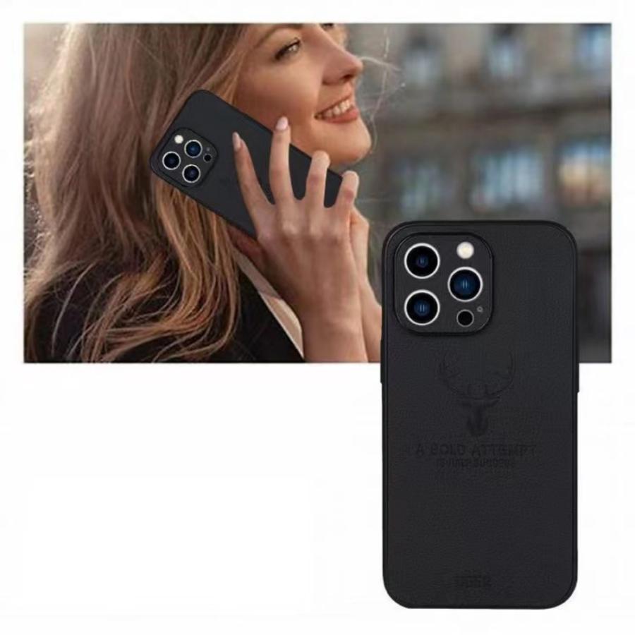 iPhone ケース スマホ カバー 鹿 DEER レザー クール おしゃれ オレンジ ブラック | ブランド登録なし | 08