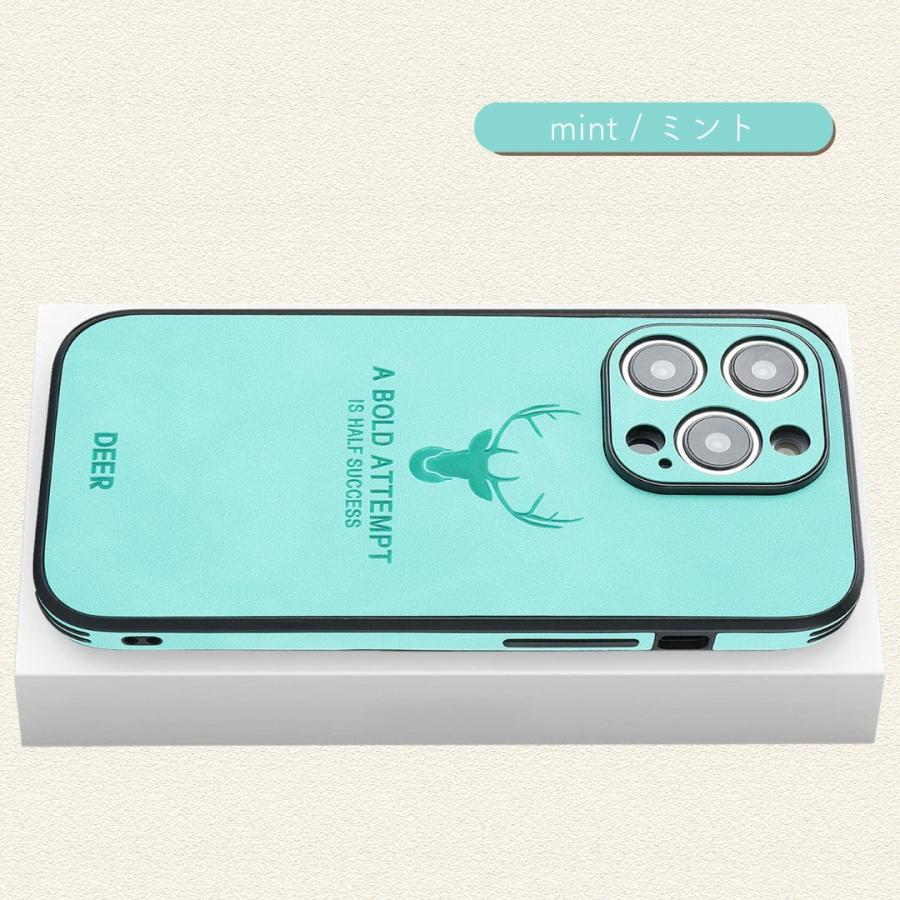 iPhone ケース スマホ カバー 鹿 DEER レザー クール おしゃれ ミント | ブランド登録なし | 01