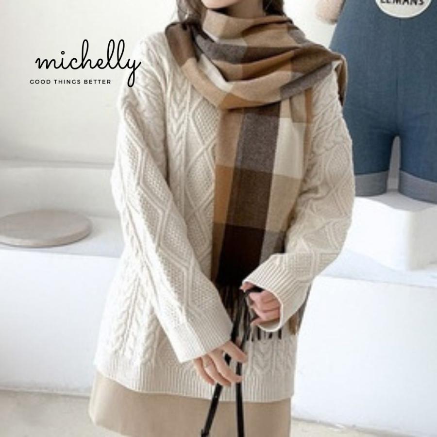 ストール ふんわり やわらか 大判 軽い 薄手 肌触り チェック フリンジ 膝掛け マフラー あったか おうち オフィス 通勤 通学 | ブランド登録なし | 12