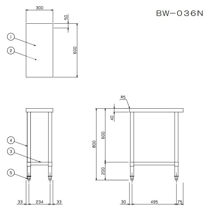 マルゼン(厨房機器) BW-036N マルゼン 業務用 ステンレス 作業 マルゼン(厨房機器) BW-036N マルゼン 業務用 ステンレス 作業