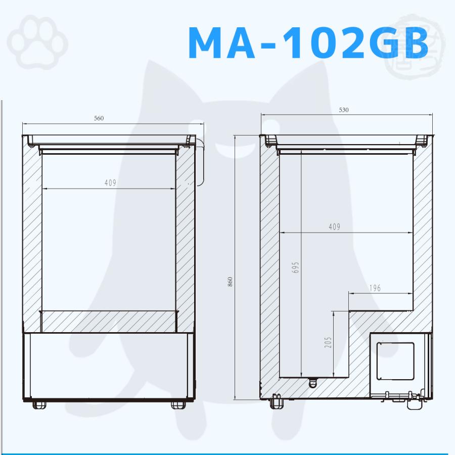 MA-102GB 冷凍ストッカー 三ツ星貿易 エクセレンス 幅530×奥行 MA-102GB 冷凍ストッカー 三ツ星貿易 エクセレンス 幅530×奥行