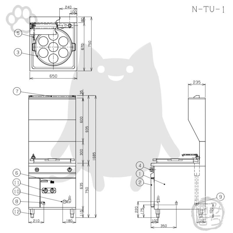 N-TU-1 タニコー ゆで麺機 麺茹で機 幅650奥750高750 : みち商店ヤフー