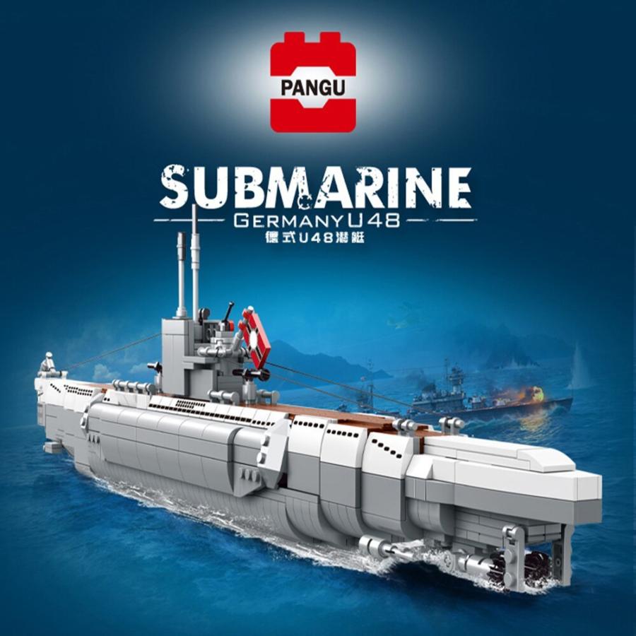 【特価】 軍用ドイツ海軍　U48潜水艦　戦艦ビルディングブロックWw2海軍艦艇軍艦レンガモデルキットおもちゃキッズバースデーギフト|ブロック| その他おもちゃ