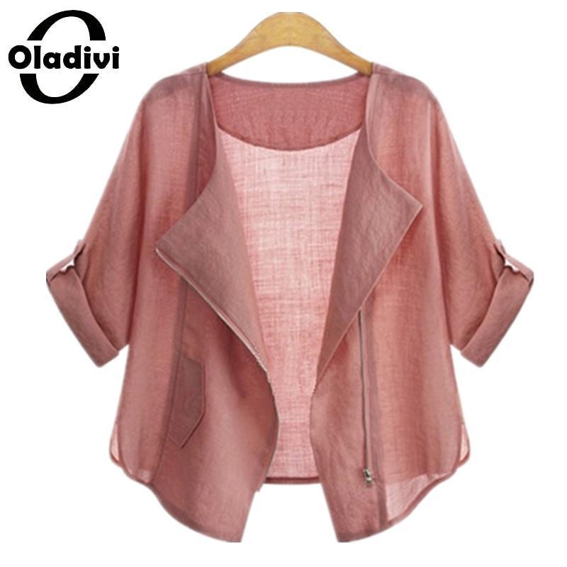 限 定 販 売 Oladivi 18 レディース 夏ファッション ブラウス カーディガン カジュアル シャツ 日焼け止め トップス 大きいサイズ その他下着 バリエーション 青 4xl