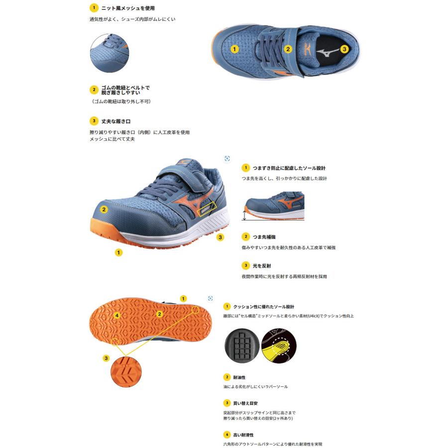 オールマイティ 安全靴 ミズノ mizuno ALMIGHTY EU33L F1GA2302 ゴム紐