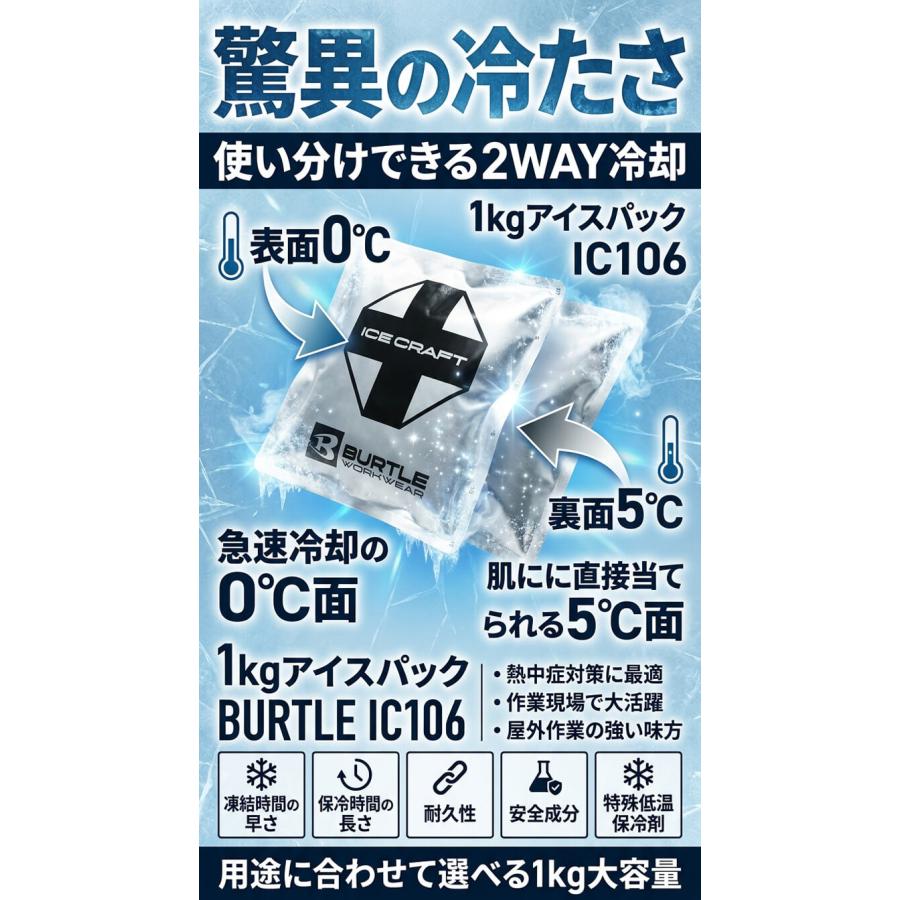 BURTLE（バートル） アイスパック1kg(保冷剤) 単品 IC106 アイス