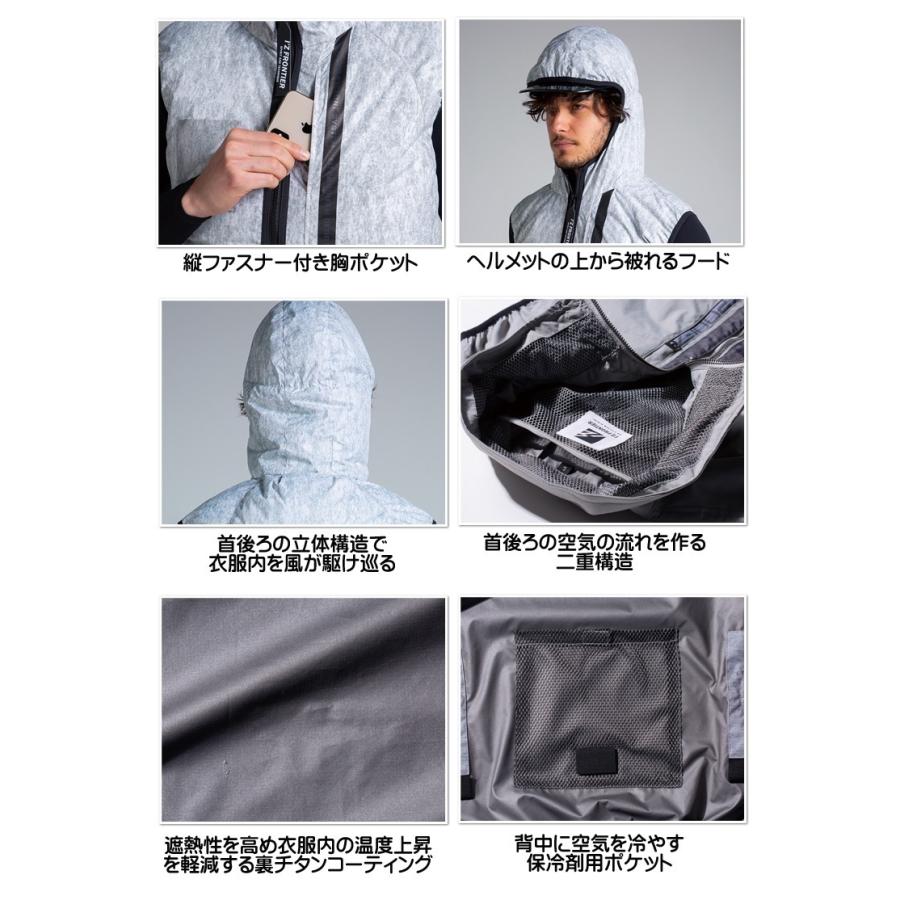 I'Z FRONTIER ファン付き作業着 アイズフロンティア プリントチタン