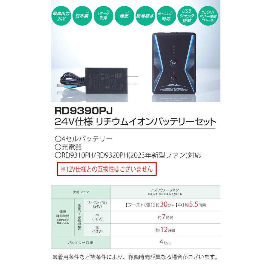 アタックベース 空調風神服 24V仕様リチウムイオンバッテリーセット 