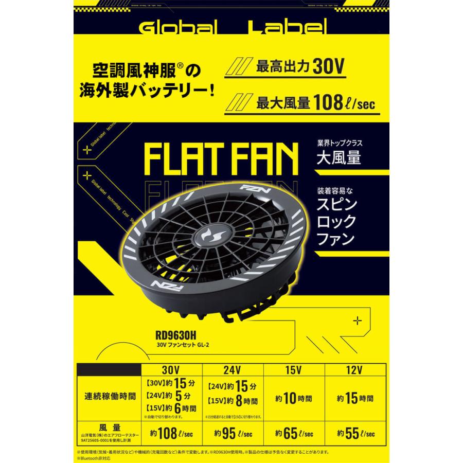 空調風神服 スピンロックファンセット+新型30Vバッテリーセット